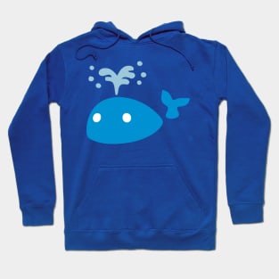 Happy Blue Whale Blowing Water Emoticon Hoodie